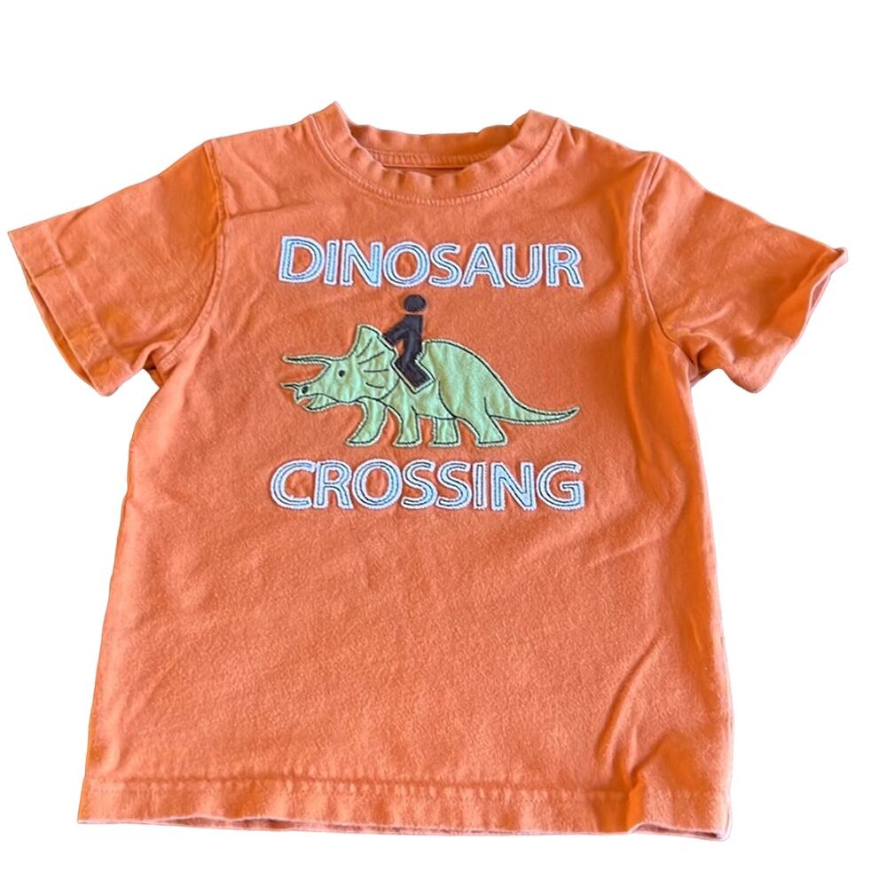 Dinosaur Appliqué Tee Shirt Boys Size 4 Short Sleeve